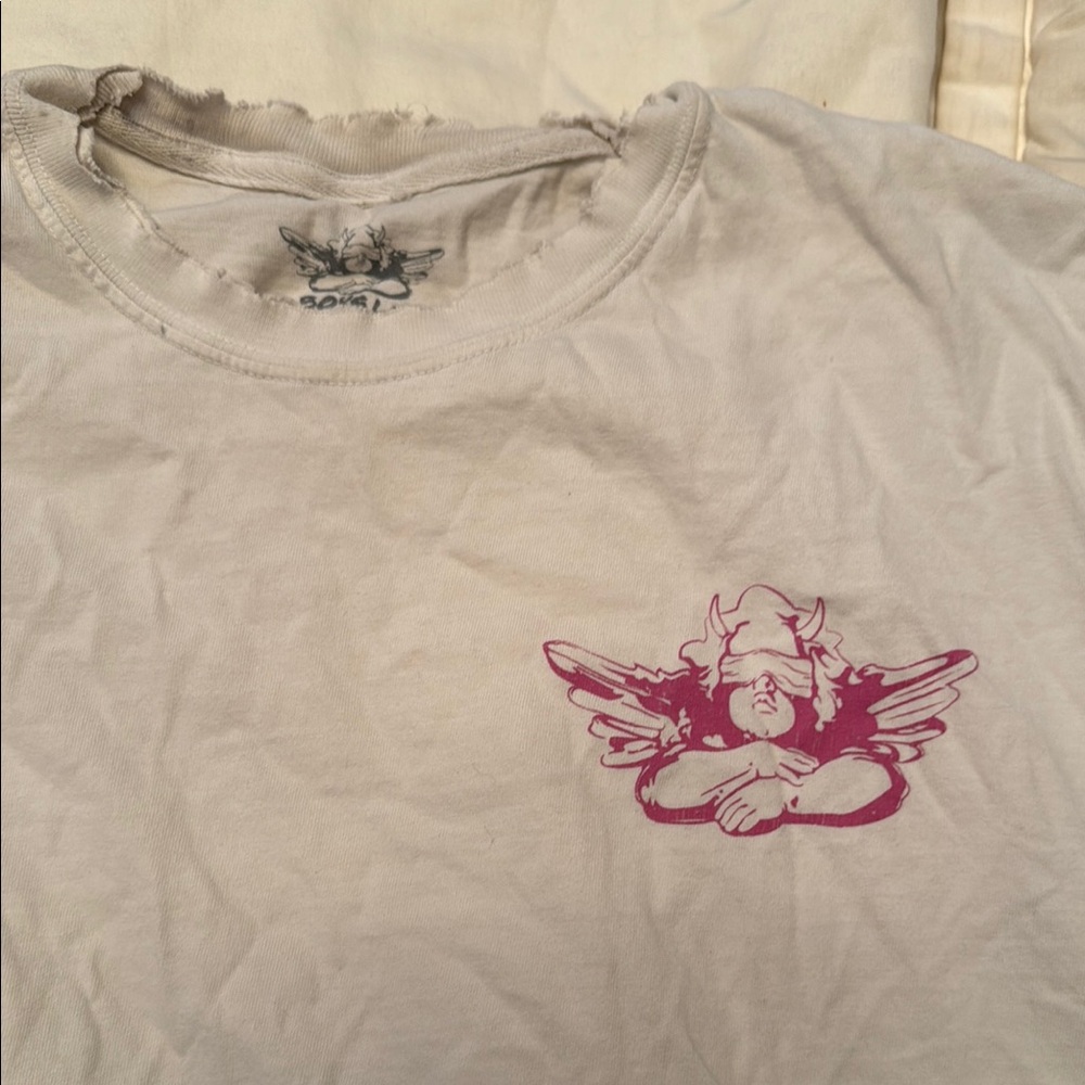 Boys Lie White Short Sleeve Tee with Blue Graphic - Picture 4 of 6